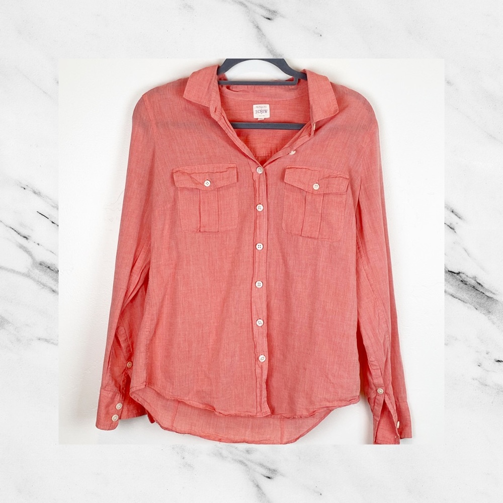 J. Crew Women’s Pink Perfect Shirt Button Down
